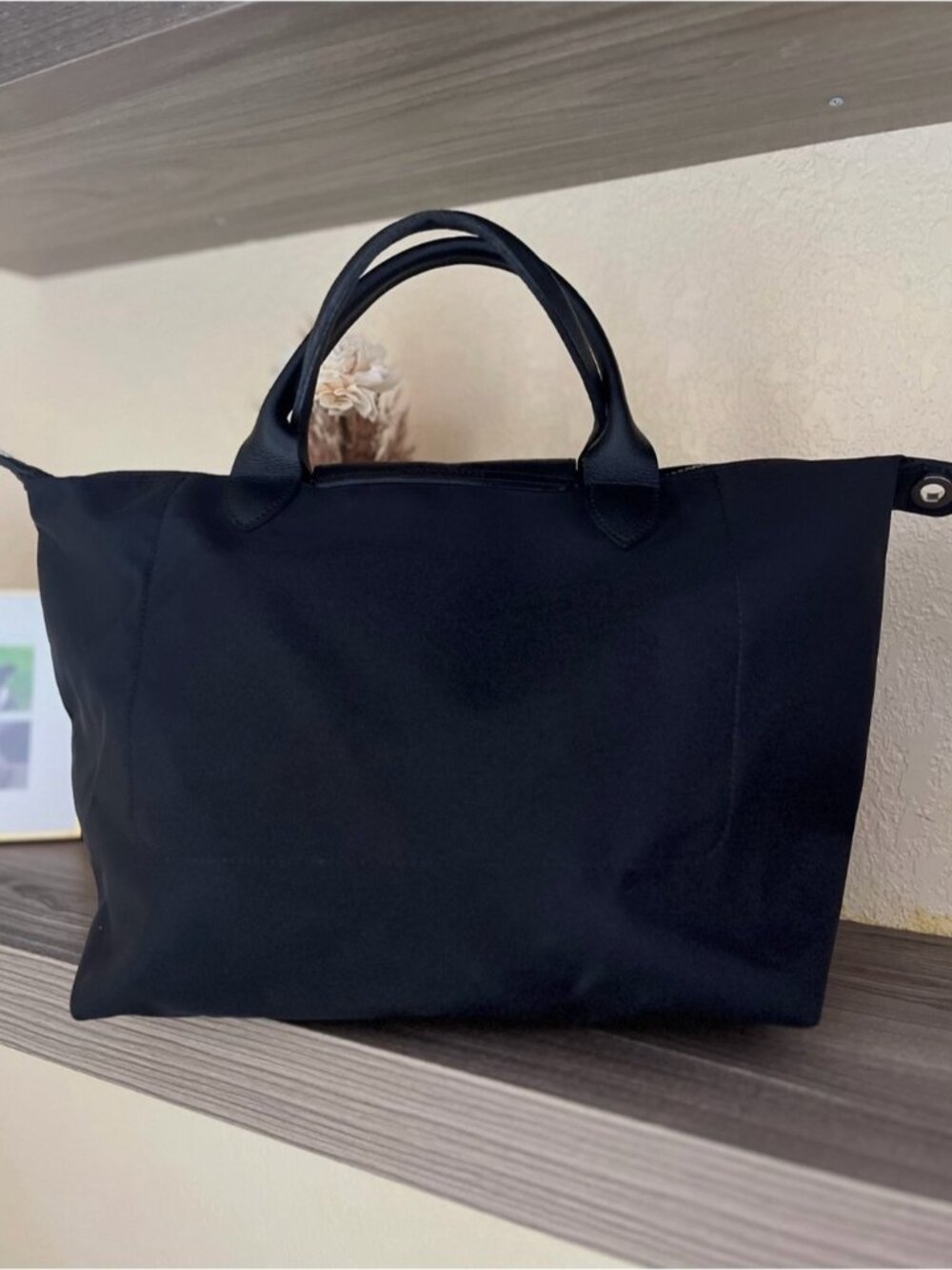 Longchamp Black Nylon Le Pliage Top-Handle Tote - Picture 2 of 12